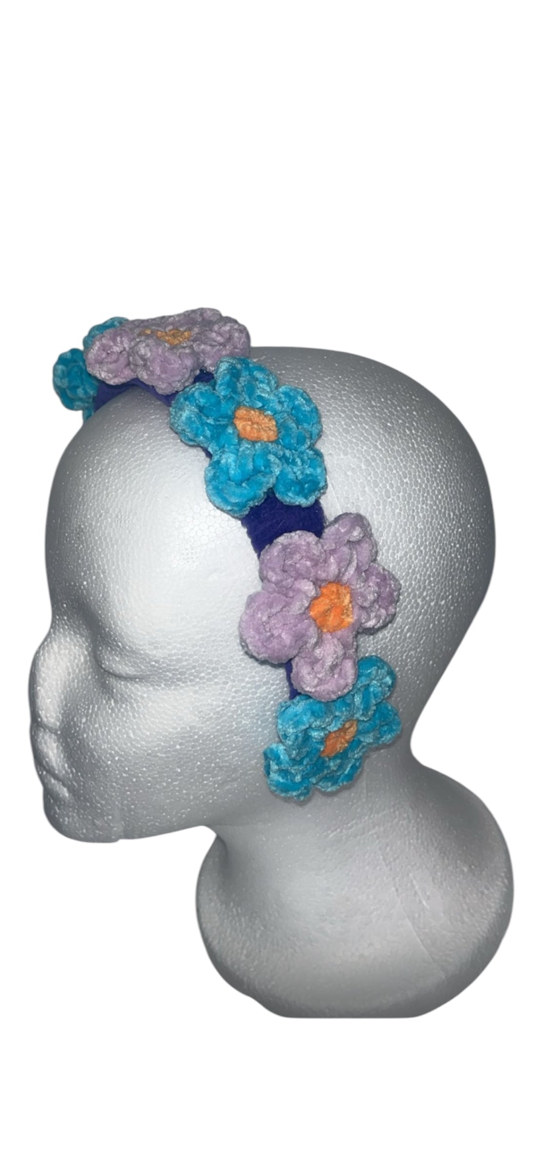 Chenille Crochet Flower Headband